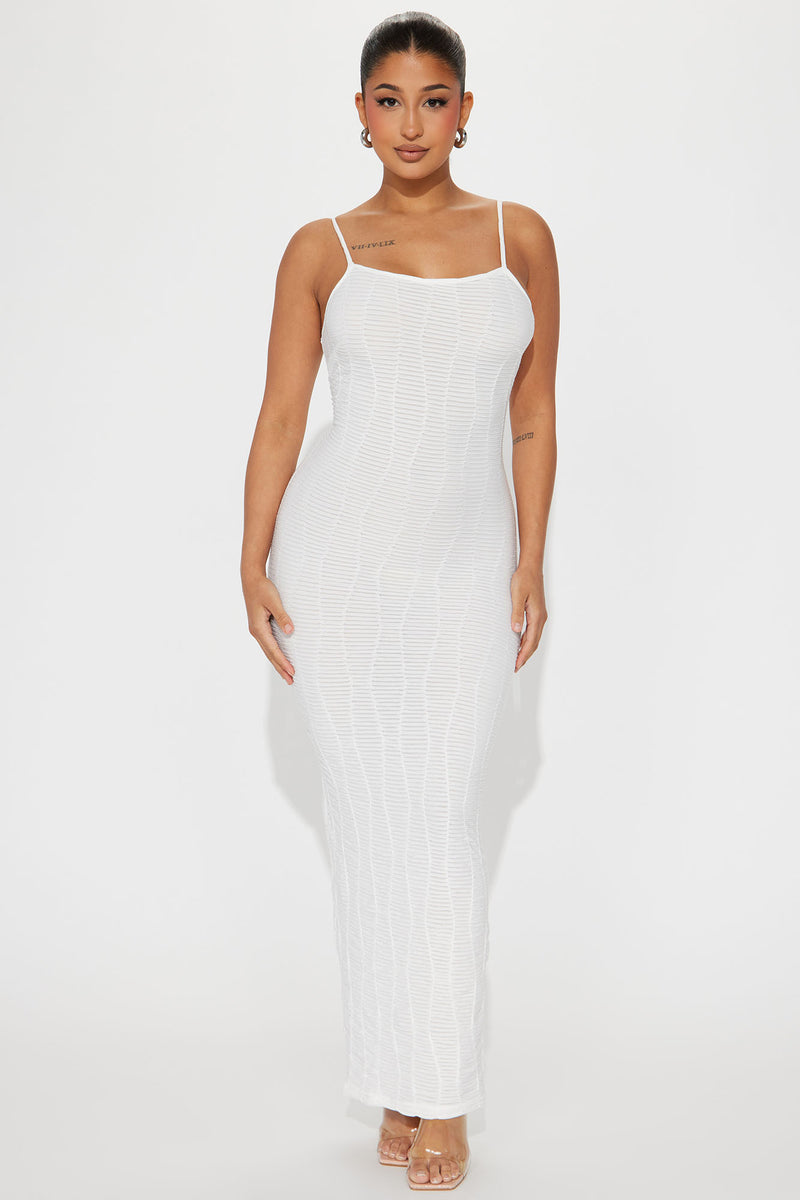 Ari Textured Maxi Dress - White | Fashion Nova, Dresses | Fashion Nova