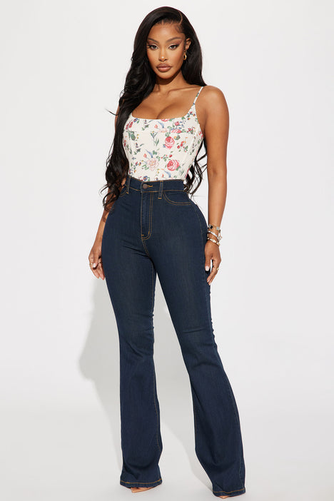 Dark sales denim flares