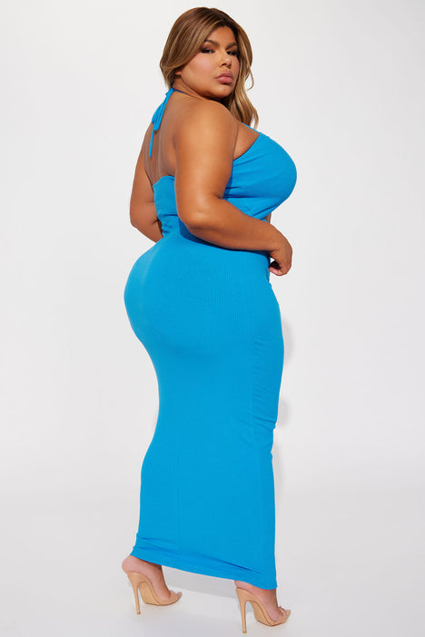 Mara Ribbed Max Dress Blue Fashion Nova Dresses Fashion Nova