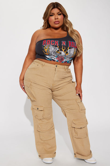 Fashion nova khaki jeans top