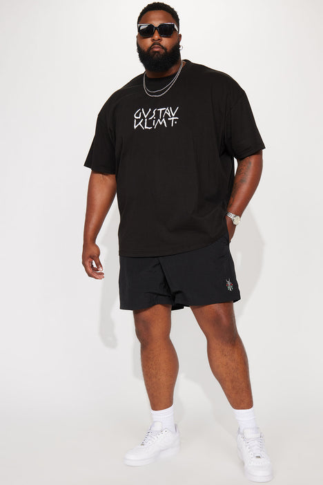 Black embroidered shorts sale
