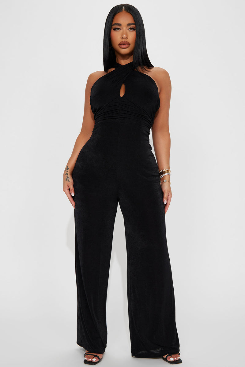 Date Night Slinky Jumpsuit - Black | Fashion Nova, Jumpsuits | Fashion Nova