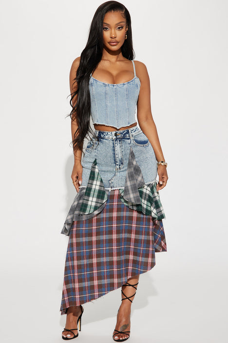 Plaid maxi skirt best sale 6.5