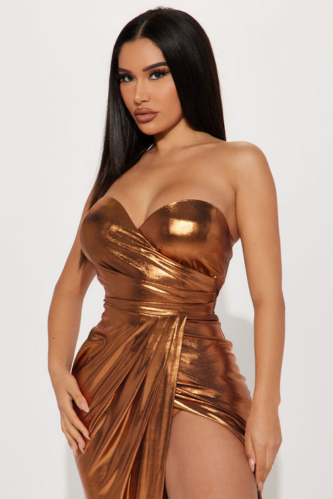 Fashion nova shop bronze dress