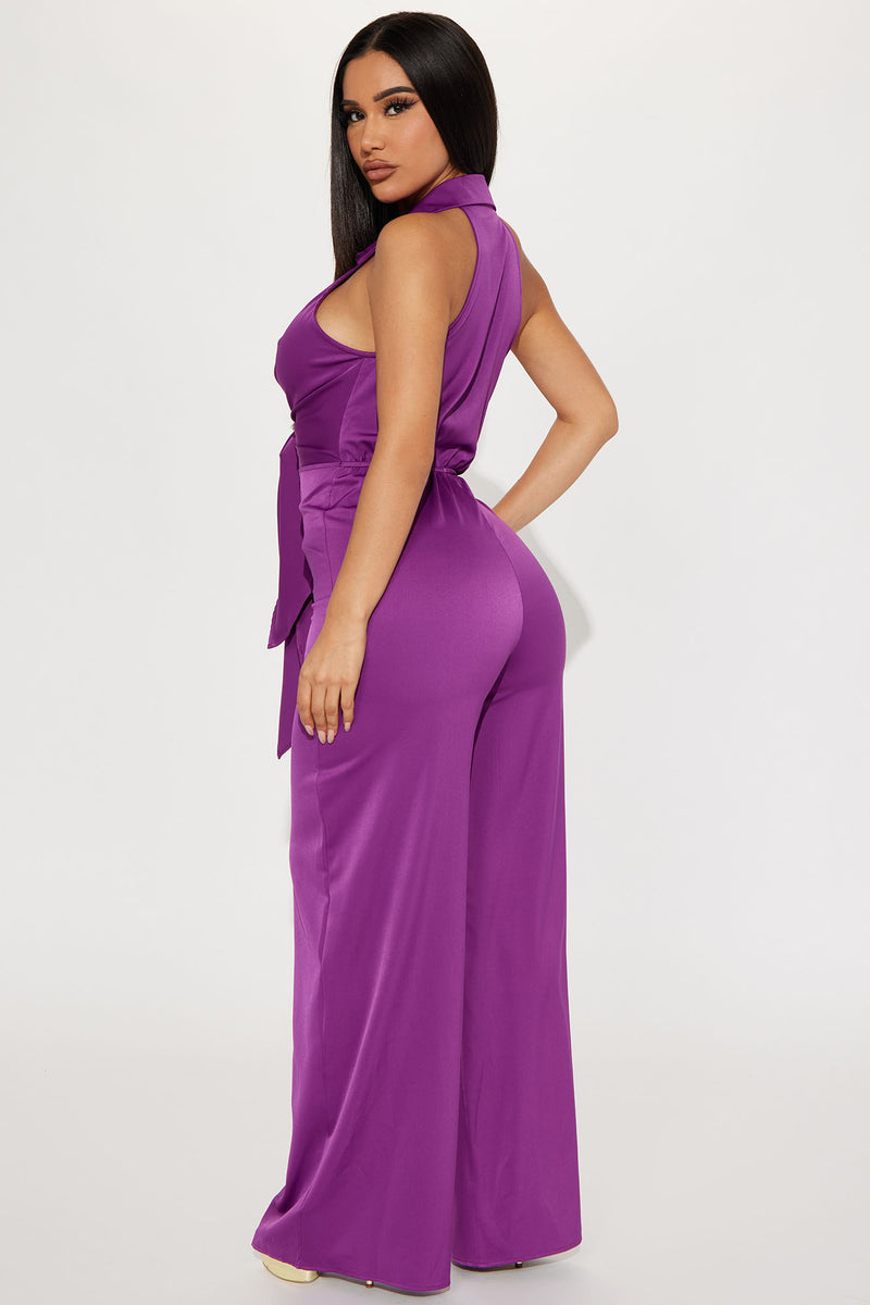 Brynlii Satin Jumpsuit - Purple | Fashion Nova, Jumpsuits | Fashion Nova