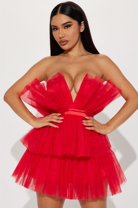 Cardi b red dress best sale fashion nova