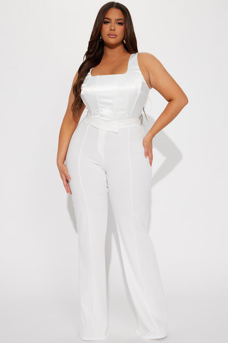 Call It Even Wide Leg Dress Pants - White