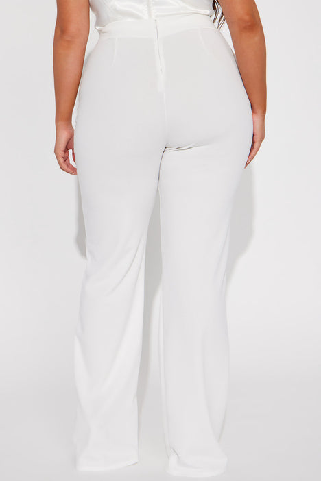 Tall Call It Even Wide Leg Dress Pants White