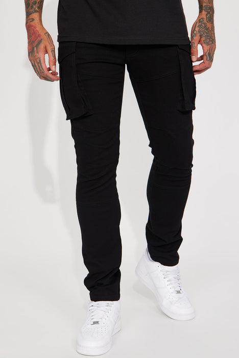 Fashion nova black cargo pants sales