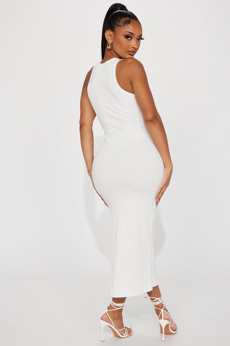 White midi casual best sale dress
