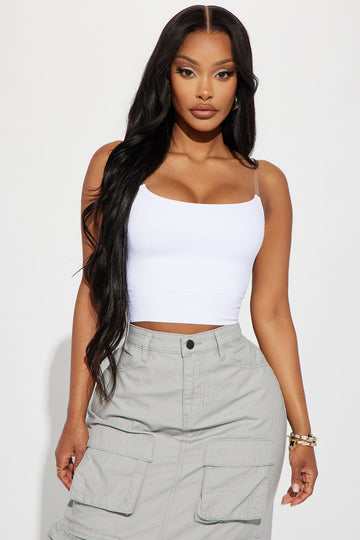 Nike one shoulder buckle crop top discount in off white