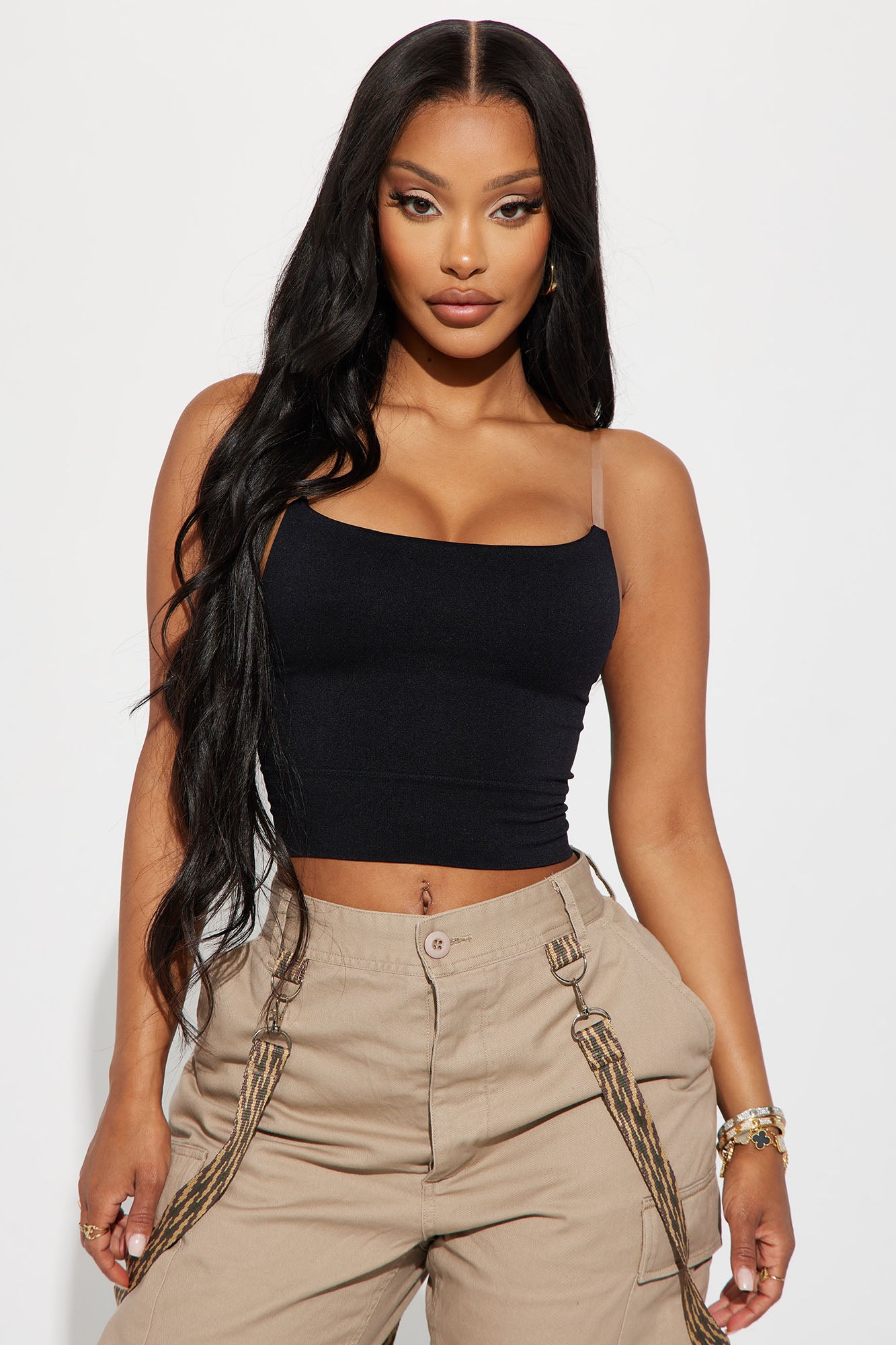 Reagan Seamless Cami - Black, Fashion Nova, Knit Tops