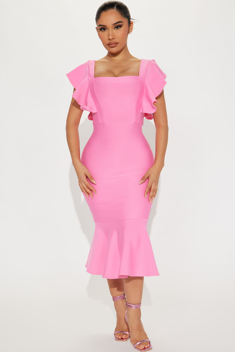 Elyse Bandage Midi Dress - Pink | Fashion Nova, Dresses | Fashion Nova