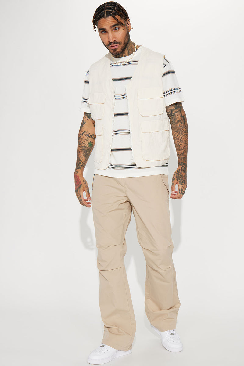 Sentient Utility Slim Flare Parachute Pants - Tan | Fashion Nova, Mens ...