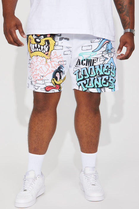 Looney Tunes Press Ratio High Shorts White