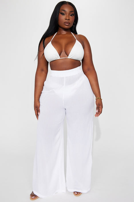 Swim cover up pants white sale