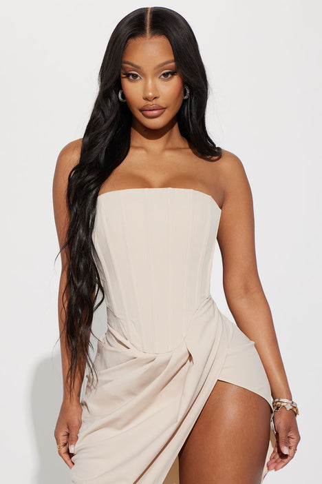 Athina Corset Maxi Dress Nude