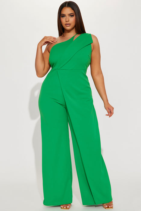 Green color jumpsuit hot sale