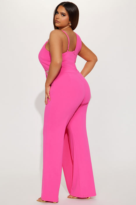 Hot pink jumpsuit plus top size