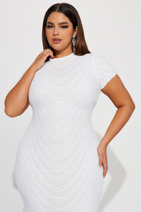 Fashion nova plus shop size white dress