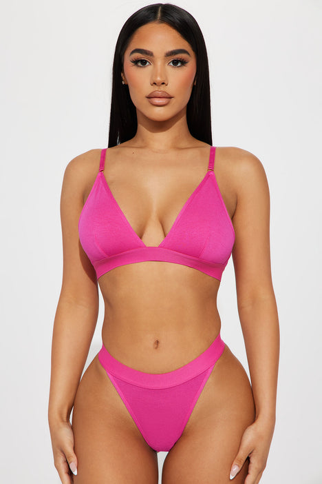 Model Status Bralette And Panty Set Pink Fashion Nova