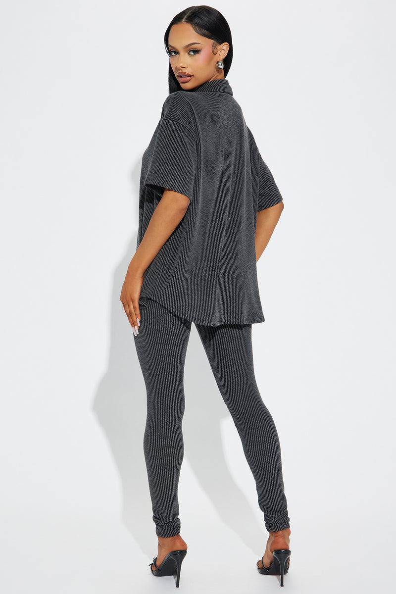 Maddie Short Sleeve Legging Set - Charcoal | Fashion Nova, Matching ...