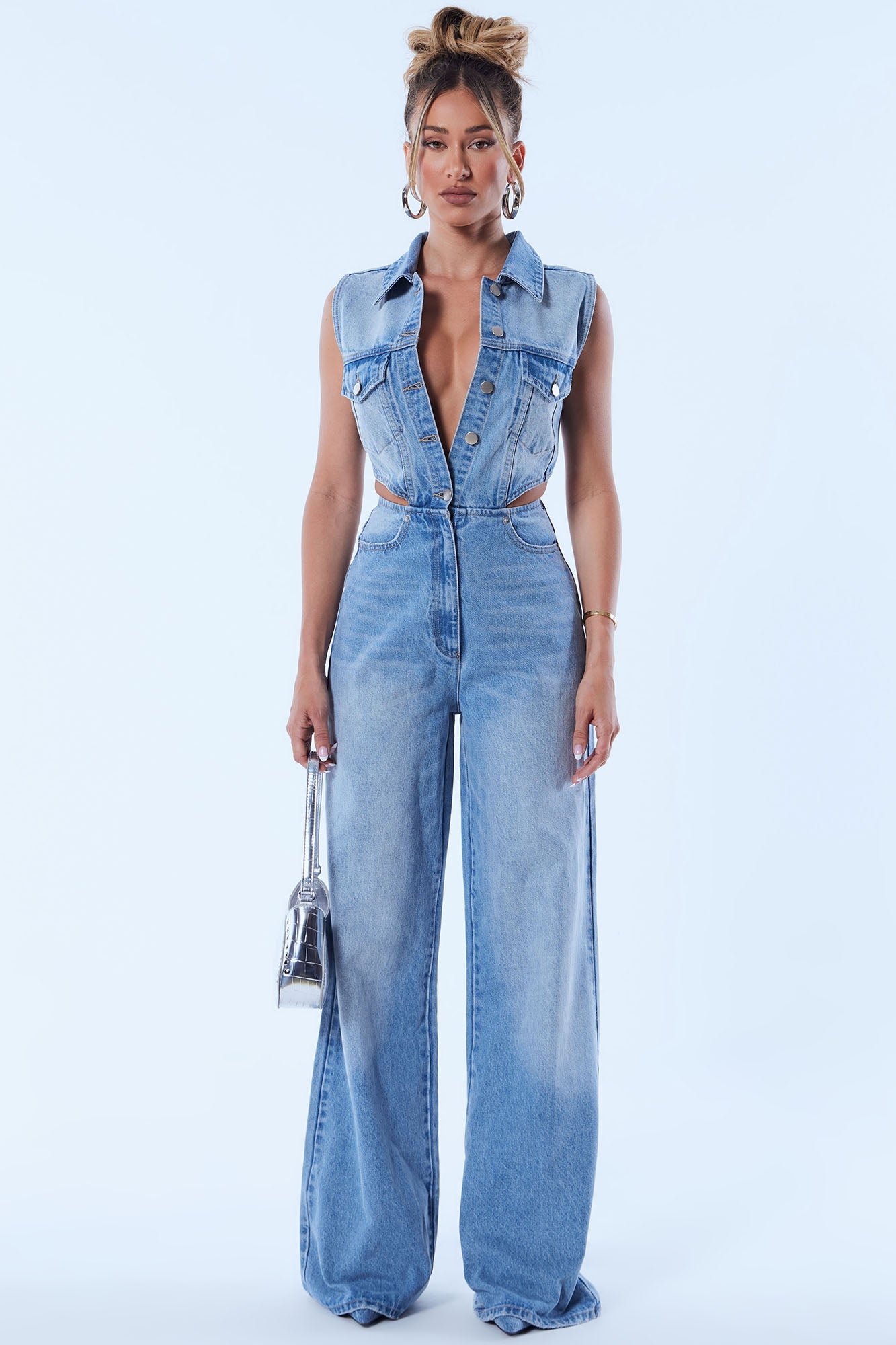 Jeans jumpsuit best sale fashion nova