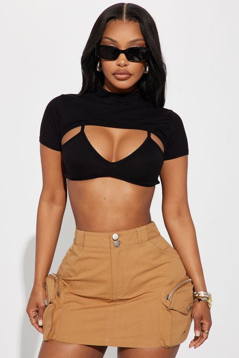 Izzy Cut Out Top Black