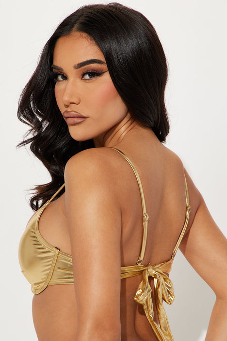 Metallic gold bikini top store