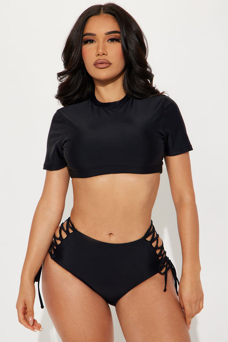 Maui Crop Bikini Top Black Fashion Nova Swimwear Fashion Nova