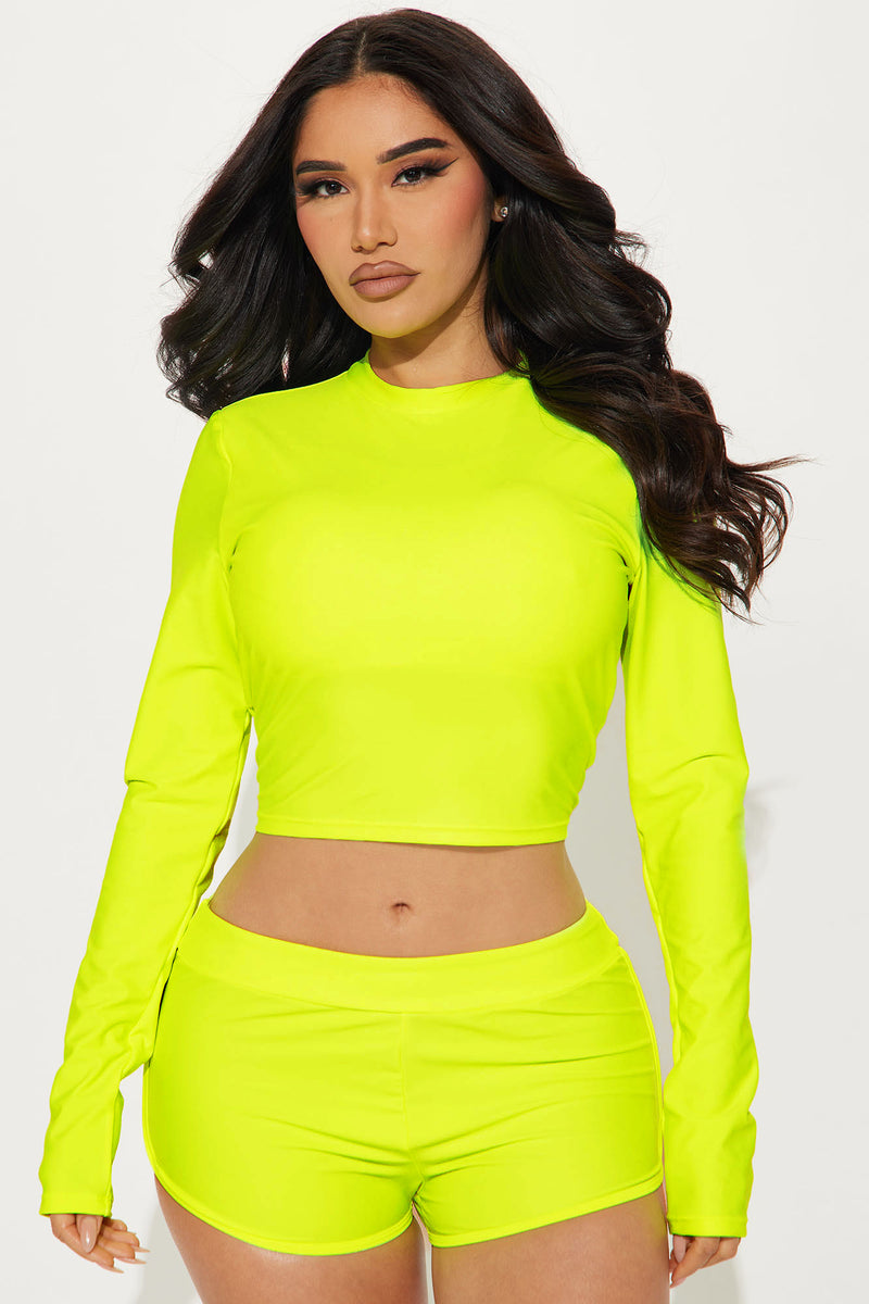 Maui Long Sleeve Bikini Top - Lime | Fashion Nova, Swimwear | Fashion Nova