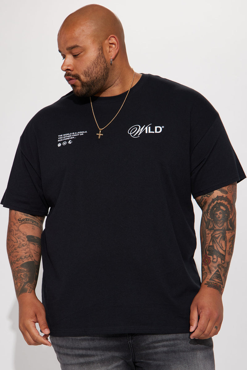Wild Thing Short Sleeve Tee Black Fashion Nova, Mens Graphic Tees