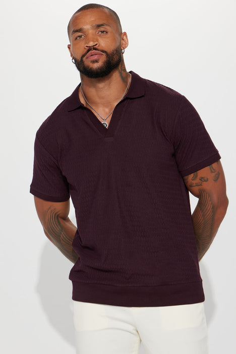 Papi Short Sleeve Polo Burgundy Fashion Nova Mens Tees