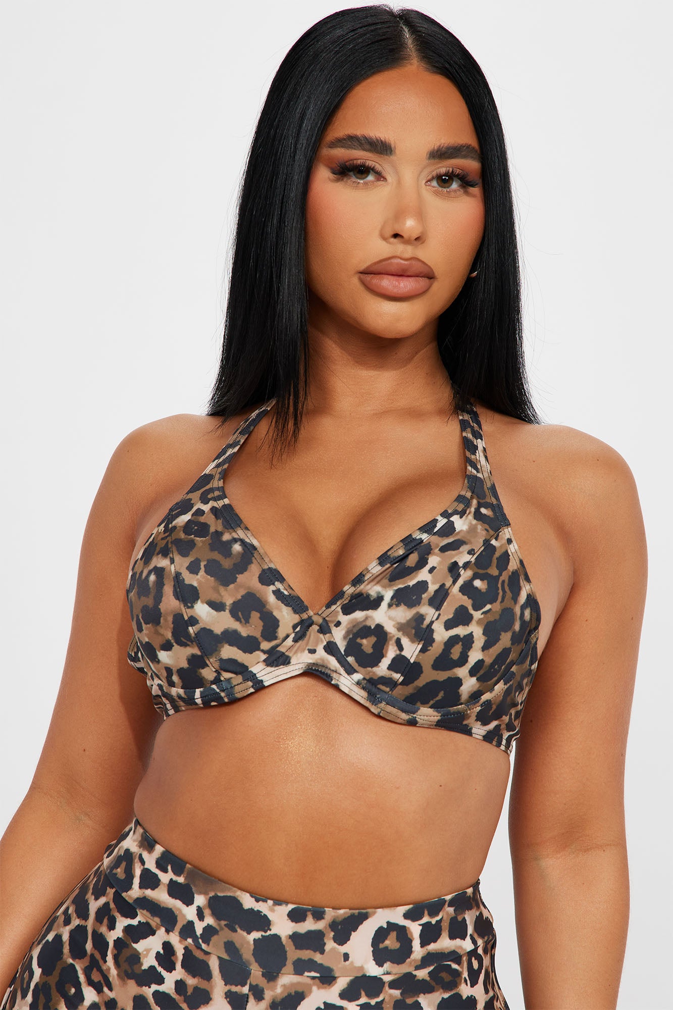 Maui Halter Support Bikini Top - Leopard