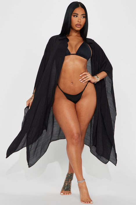 Black top swim kimono