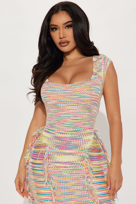 Rainbow dress fashion nova cheap
