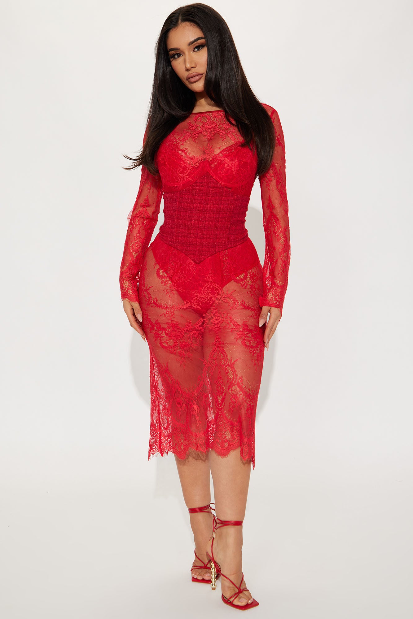 Fashion nova curve cheap red dress