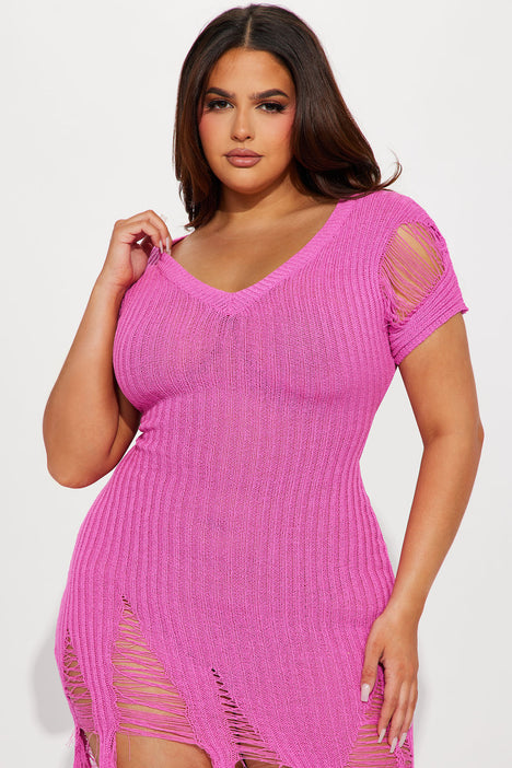 Distressed sweater dress outlet plus size