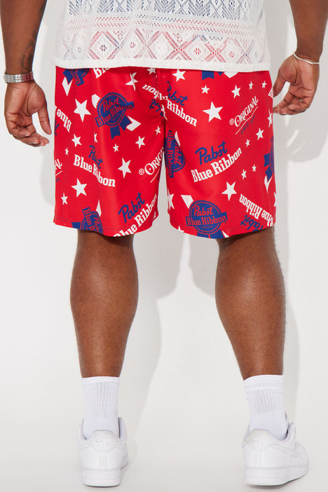 PBR Swim Trunks Red