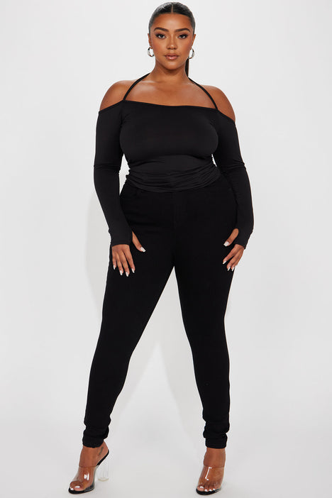 Womens black off the shoulder tops 2025