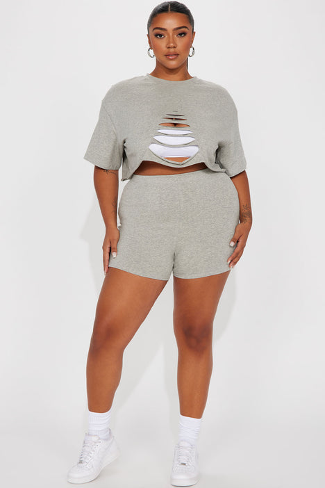 Distressed on sale biker shorts