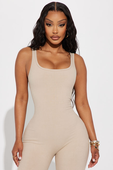 Sandra Light Snatched Jumpsuit - Nude
