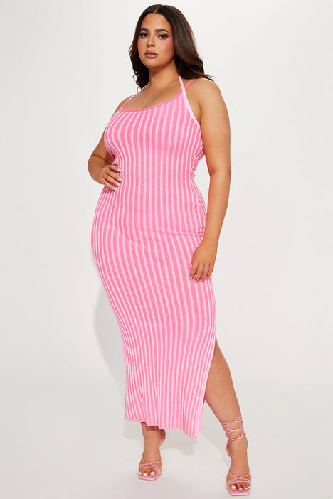 Rosana Ribbed Maxi Dress Pink Fashion Nova Dresses Fashion Nova