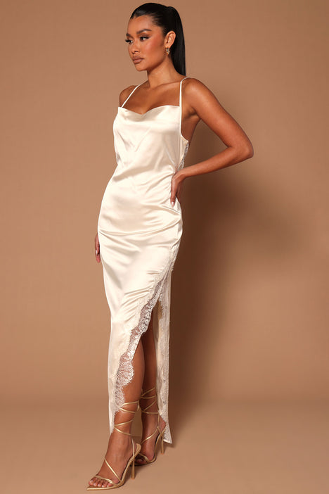 Satin cheap dress cream