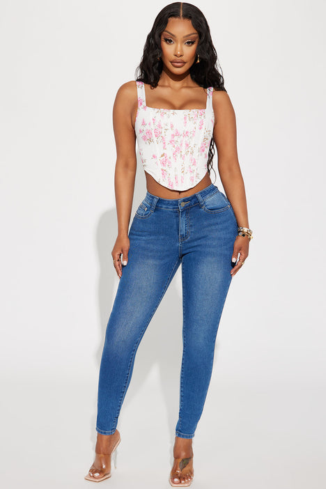 All The Booty Ripped Skinny Jeans - Medium Blue Wash, Fashion Nova, Jeans