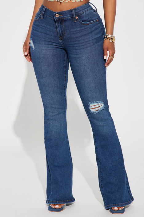 Nothing Like Me Stretch Flare Jeans Dark Wash