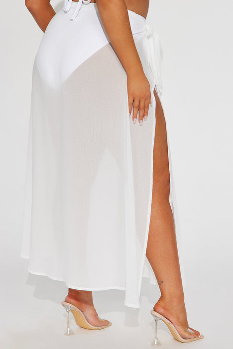 Janelle Maxi Swim Cover Up Skirt White