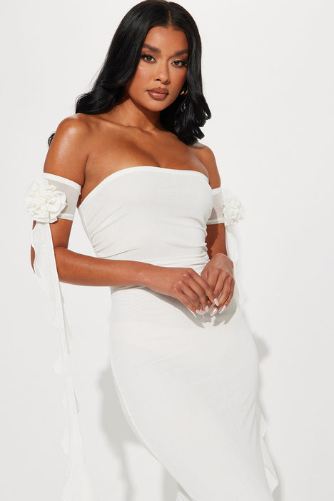 Long white dress fashion nova shop