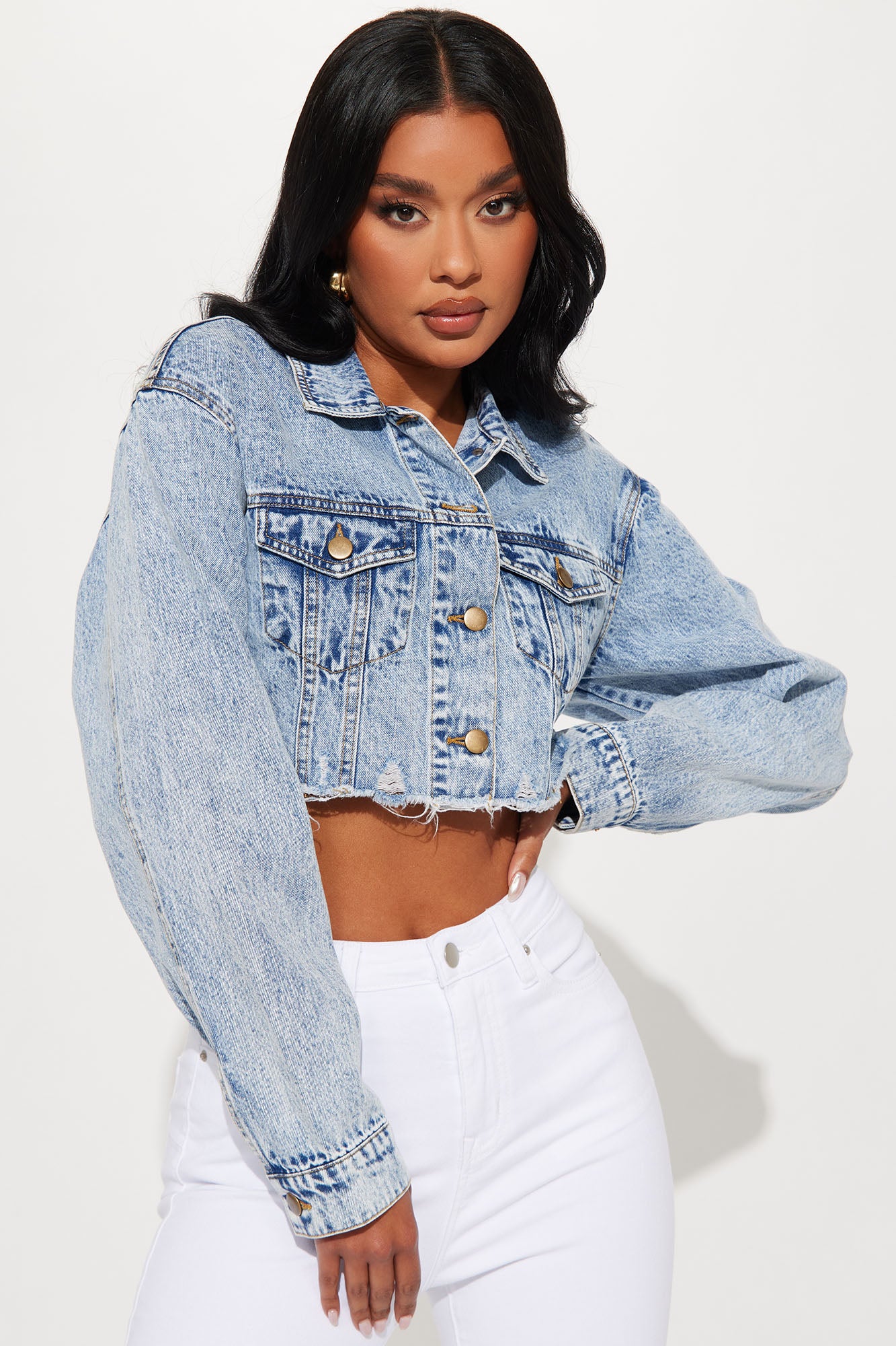 Closer To You Cropped Denim Trucker Jacket - Acid Wash Blue | Fashion Nova,  Jackets & Coats | Fashion Nova