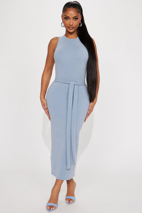 Dusty blue deals bodycon dress